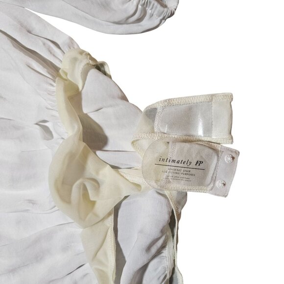 Free People NWT Women’s Ivory Peasant Bodysuit S  Boho Chic Academia, Poetcore - Picture 6 of 15